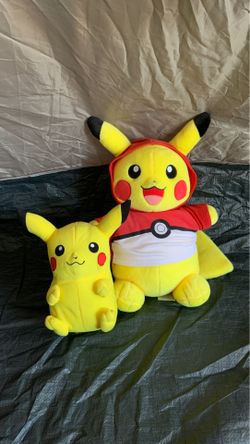 A large Pikachu build a bear and a small pikachu is from Pokémon