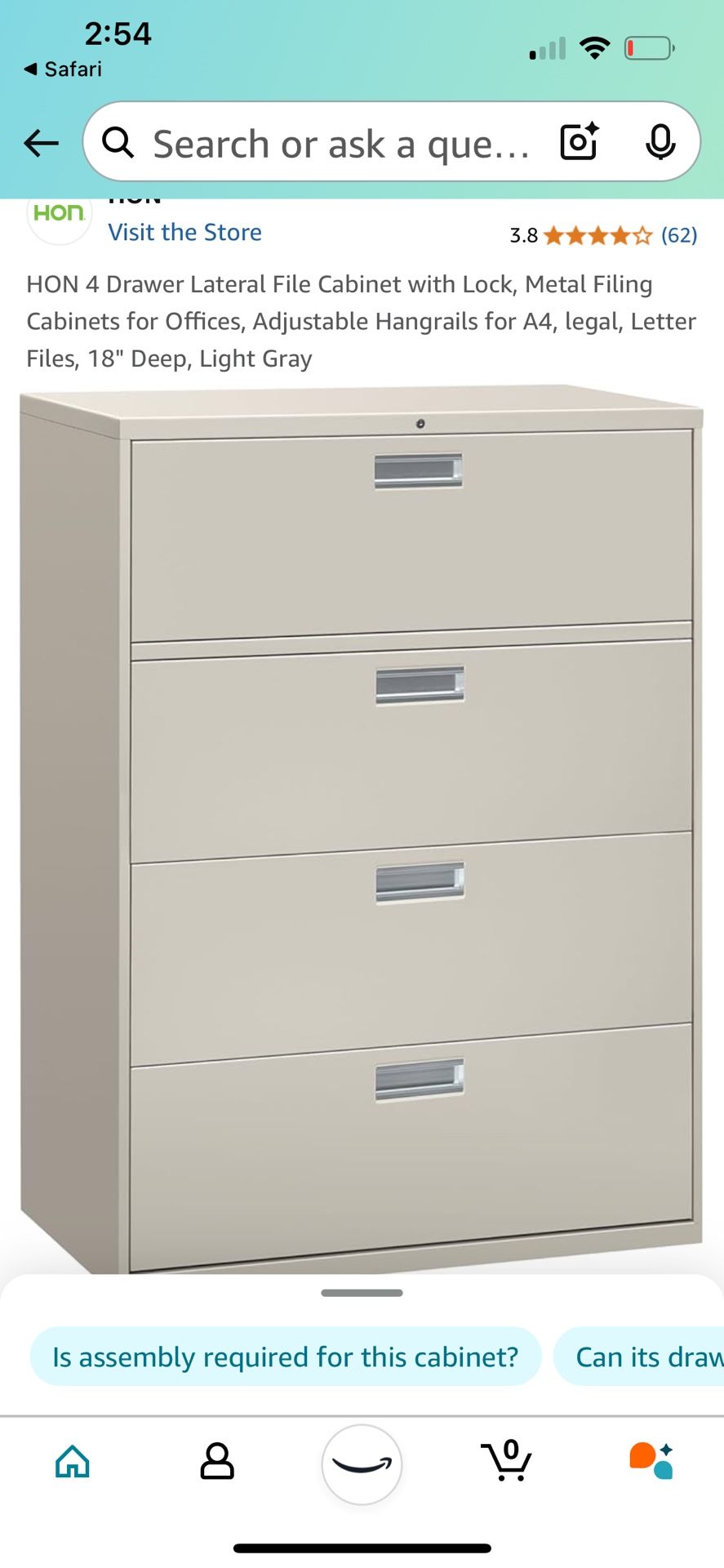 Hon Lock Lateral File Cabinet