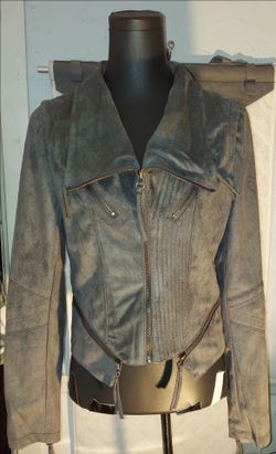 Lulus Ready For Anything Charcoal Grey Suede Moto Jacket