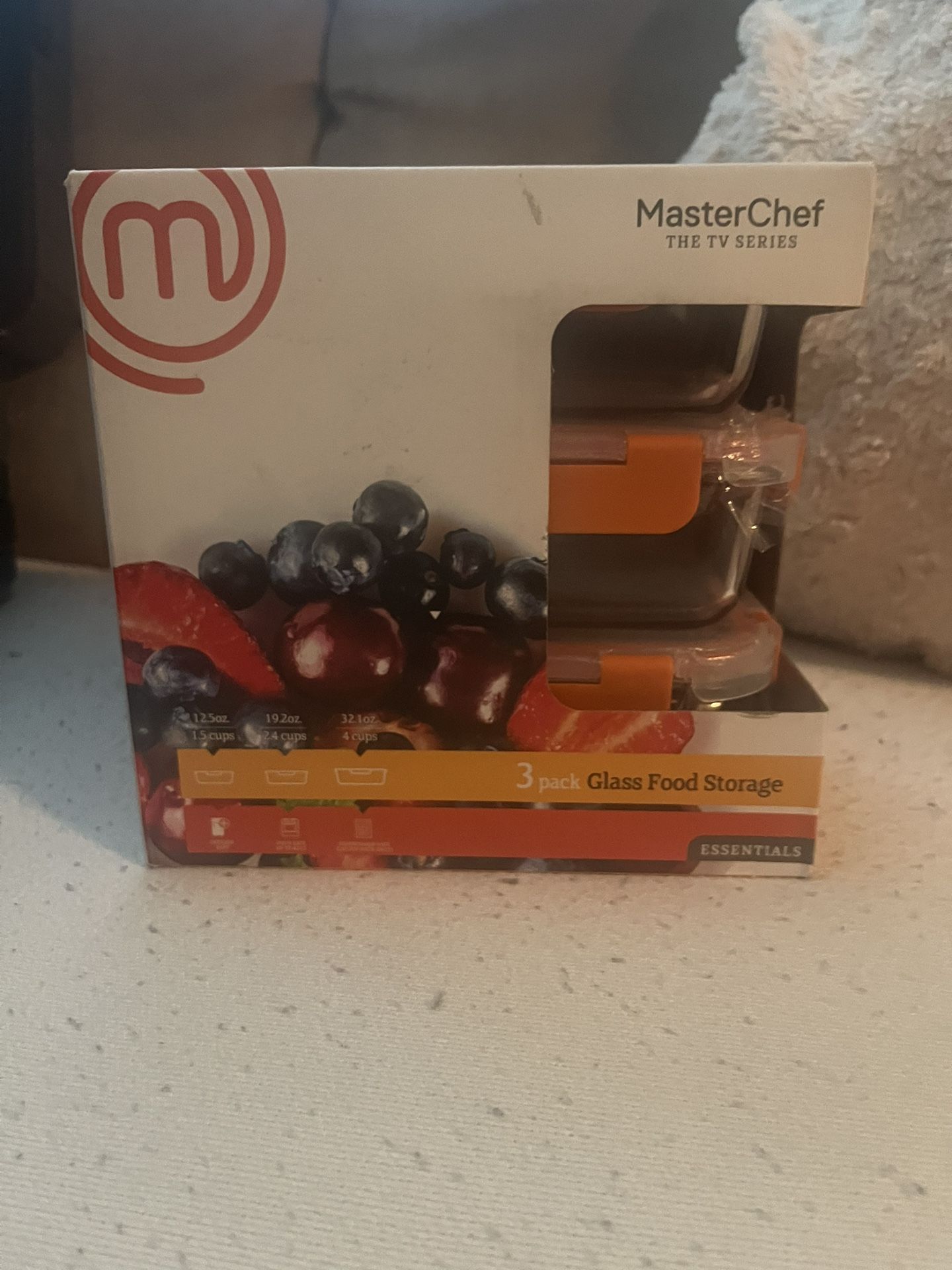 master chef 3 piece glass food containers