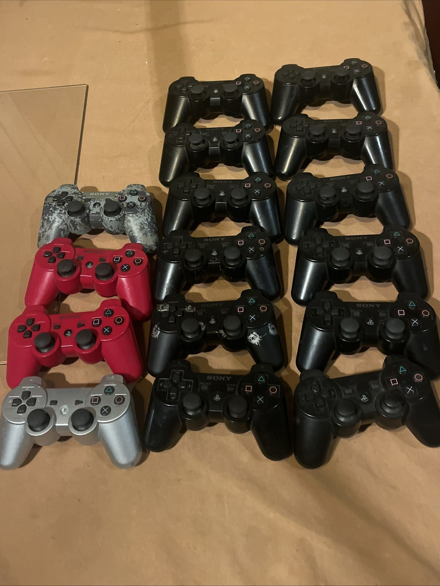 Lot Of 16 Sony PlayStation 3 PS3 DualShock 3 OEM Controllers FOR PARTS OR REPAIR