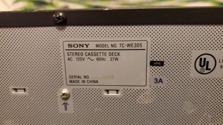 Sony stereo cassette deck recording