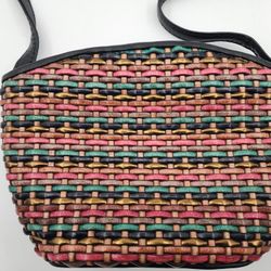 Vintage Samir Genuine Leather Basketweave Purse