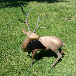 Vintage MCM BEAUTIFUL Brass Deer LARGE 22" L x 33" H