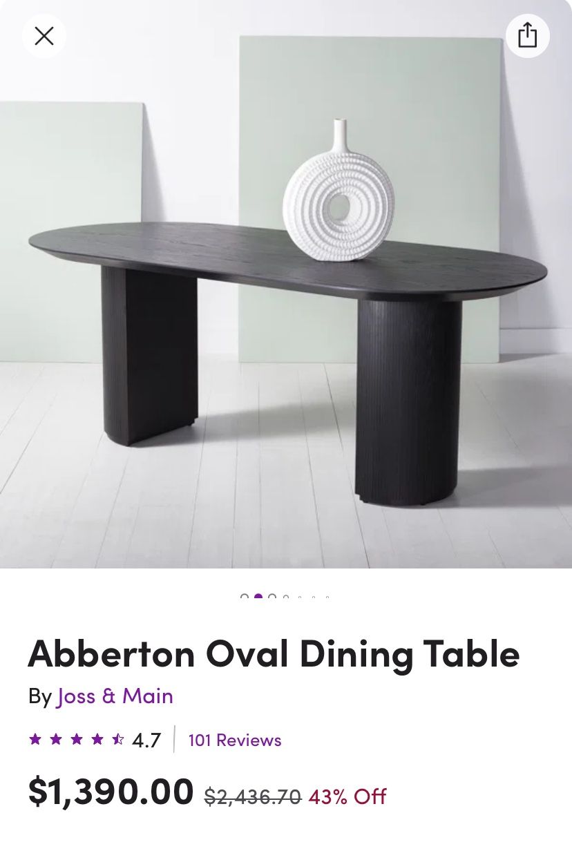 Black Oval Dining Table 
