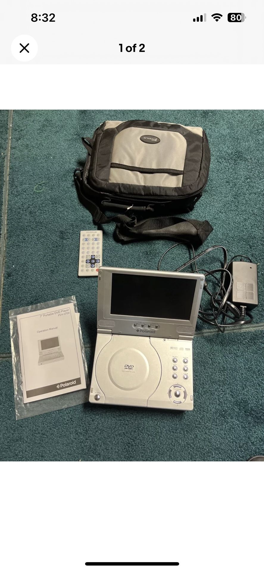 Polaroid 7”DVD Player Pdv0700.Non Working -With Plug.see Description