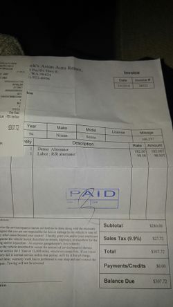 Denso Nissan Sentra Alternator