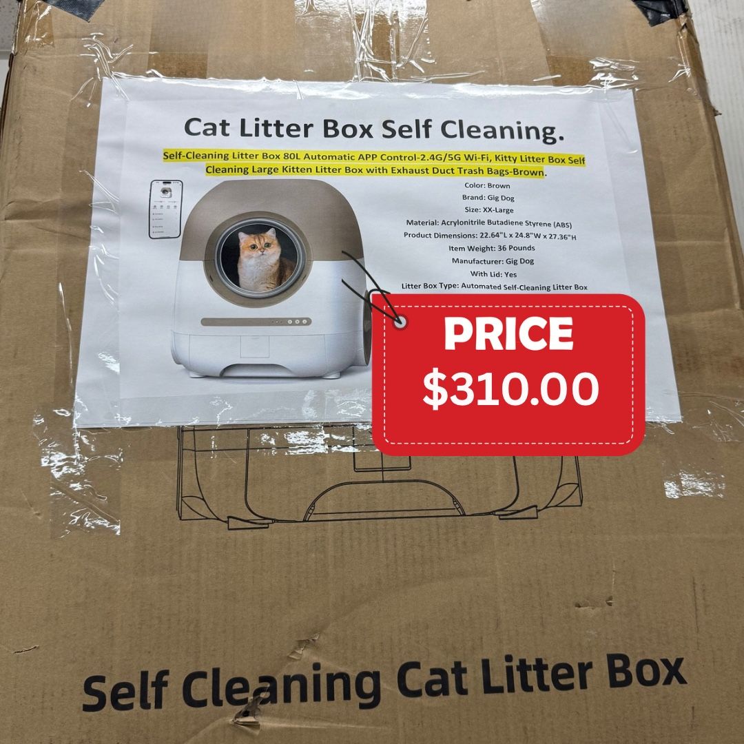 Gig Dog XXL Self-Cleaning Cat Litter Box — APP Controlled (Brown) Price: $310 OBO