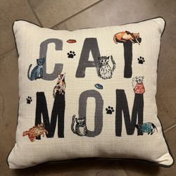 Cat Mom Throw Pillow