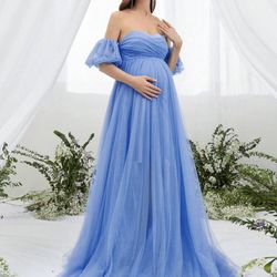 Maternity Dress Photoshoot Blue