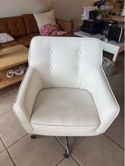 Modern white swivel desk