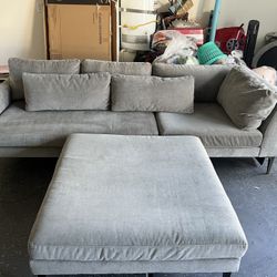 Grey Couch & Ottoman 