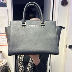 Michael Kors Black Purse Selma Large Saffiano Leather Satchel