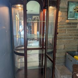 Sold Wood Cabinet For Collectables 