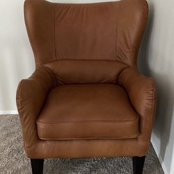 Italian Leather Wingback Chair