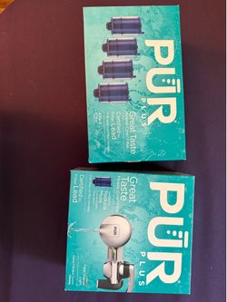 NEW PUR Faucet Filter + 4 New PUR Plus Replacement Filters