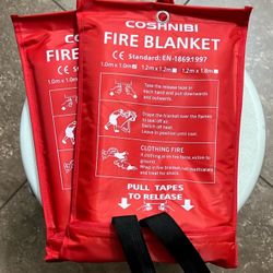 Fire blanket in vibrant red. Essential safety item for home or office.