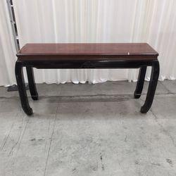 Brown and Black Wood Asian Style Console Table