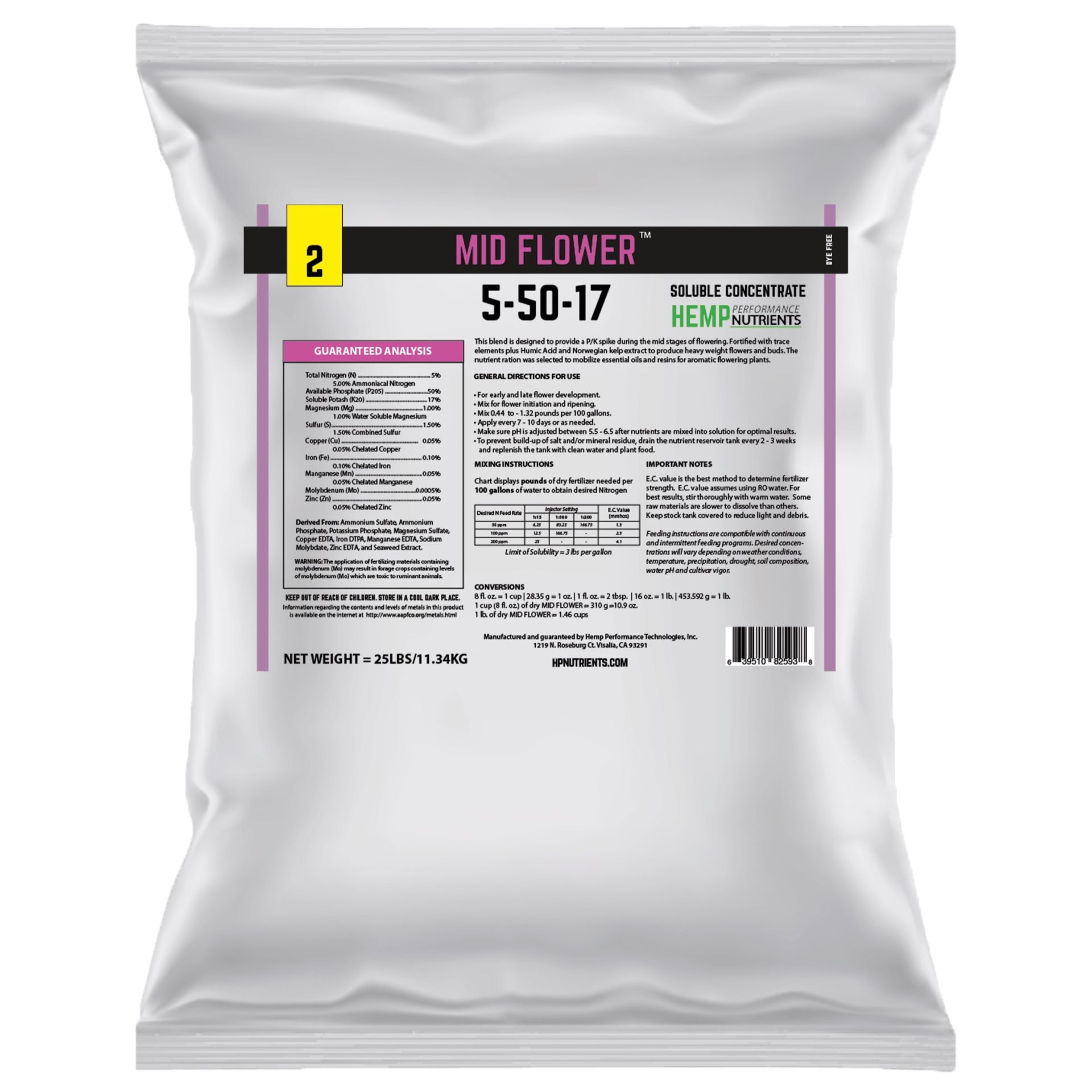 5-50-17 Mid Flower – 25 lb Bag | High-Phosphorus Formula for Bloom Boost