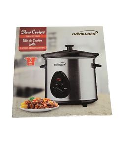 Brentwood 3-Quart Round Slow Cooker – Stainless Steel Finish - NIB