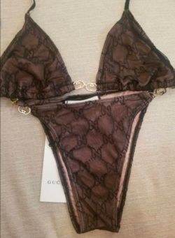 Bikini brown mesh GG