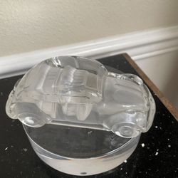 Vintage Germany 1990s Glass Volkswagen Beetle Bug Paperweight 