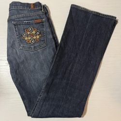 Women’s Rare 7 For All Mankind Dark Wash Denim Jeans Size 27 / 4