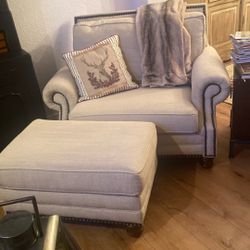 Beautiful Over Size Chair and Ottoman 