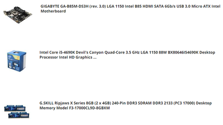 PC Gaming Components - Intel i5, 8GB ram, Mobo