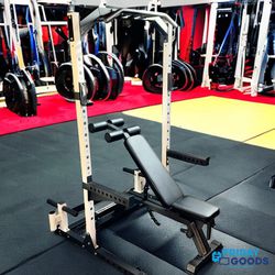 Brand New Olympic Squat Rack Cage Bench Press + Adjustable Commercial  Weight Bench  Home Gym Equipment 
