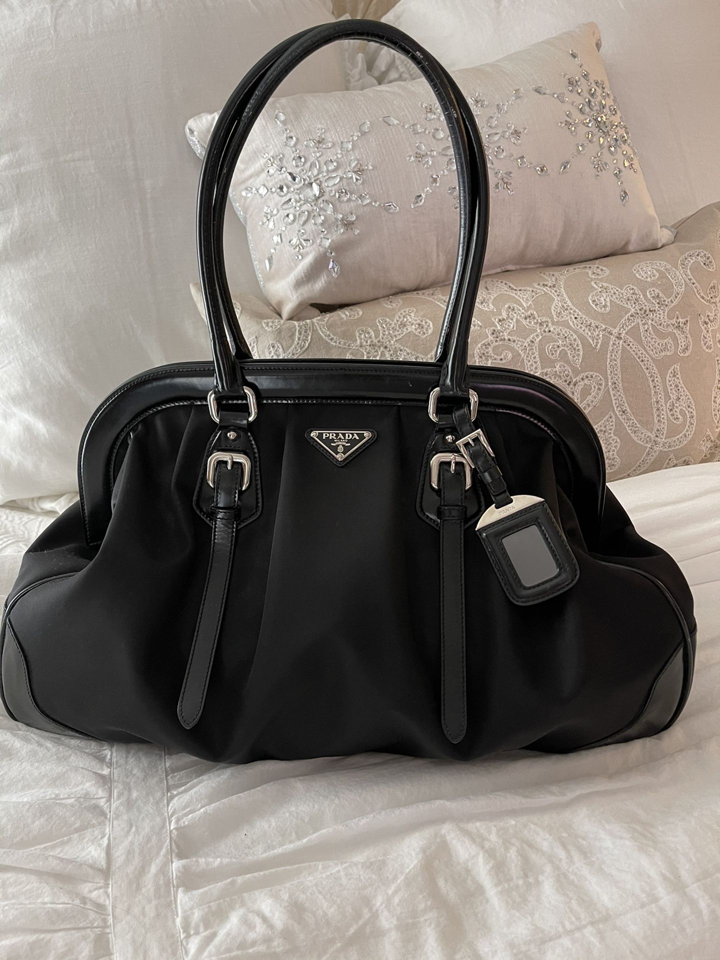 Prada Nylon And Leather Bag