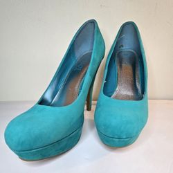 Rouge Helium Turquoise Heels Ladies Shoes Size 10