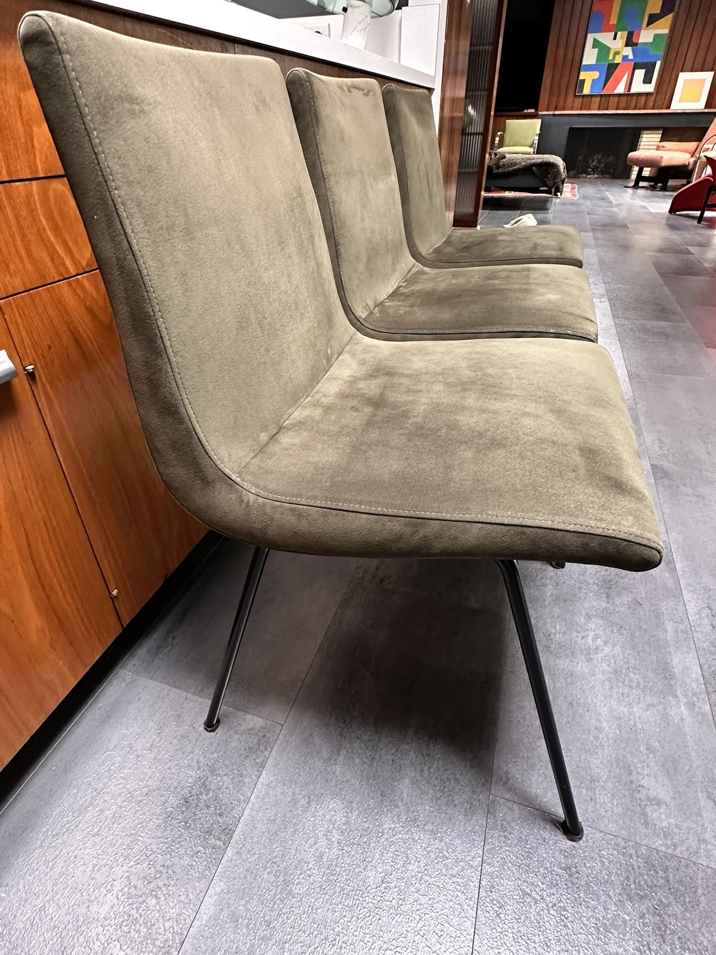 4 Ligne roset ‘TV Chairs’ Upholstered In Alcantara Fabric