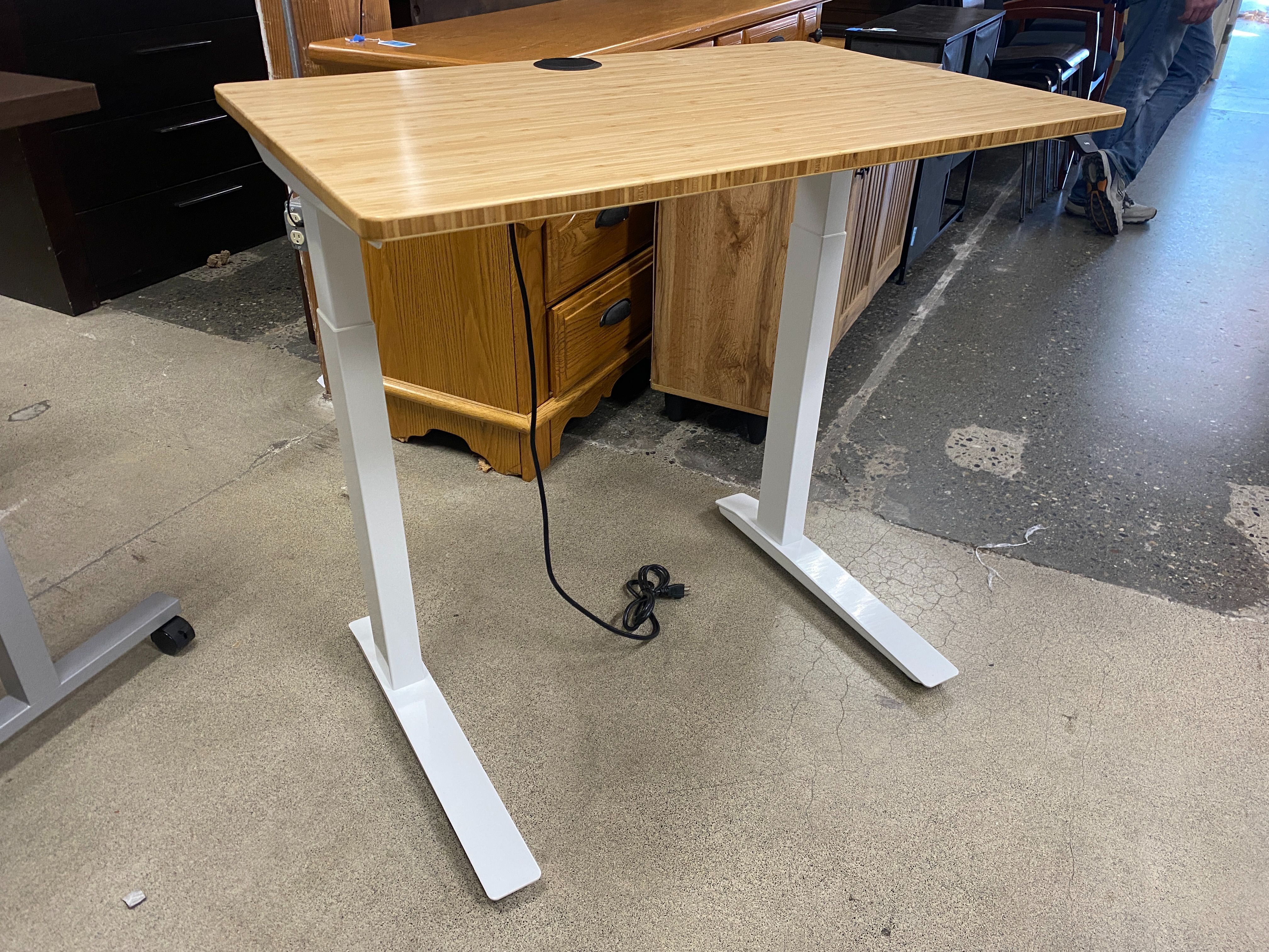 JARVIS Solid Wood Top Electric Standing Desk w/ Touchpad Control