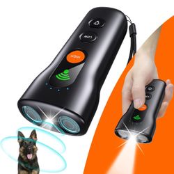 Dog Bark Deterrent Devices,3 in 1 Anti Bark Device for Dogs Dual Sensor,Ultrasonic Rechargeable Bark