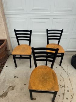 3 metal chairs