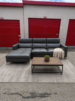 Modern Leather Sectional - $425 | Delivery Available