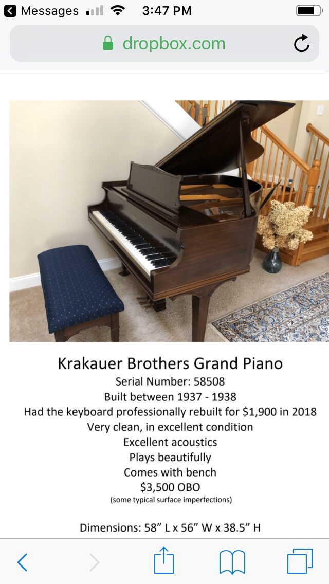 Krakauer Brothers Grand Piano