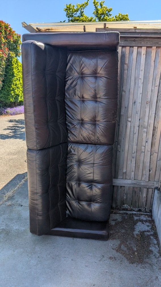 brown leather sofa