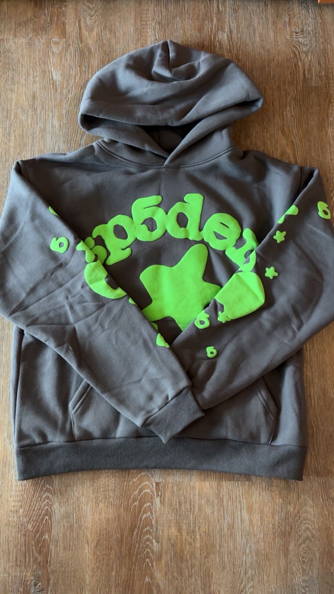 Grey Green Star Spider Hoodie