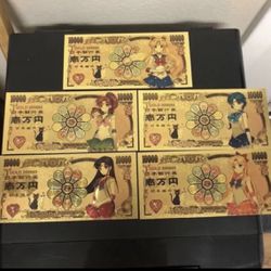 24k Gold Plated Sailor Moon Banknote Set