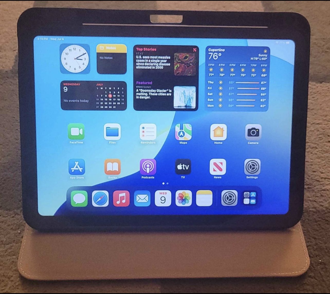 iPad (10th Gen) with case/stand