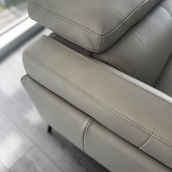 Scan Design Top Grain Leather Sofa And Loveseat