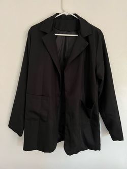 Black Open-Front Blazer Jacket