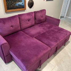 Purple Storage Sofa Bed