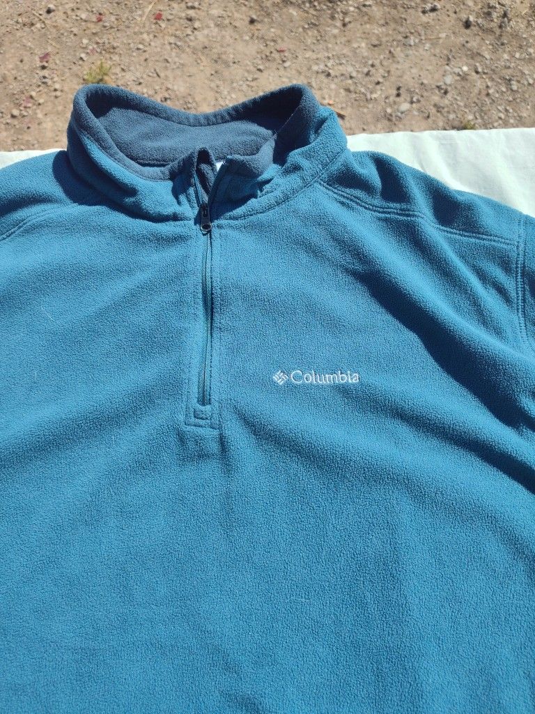 Columbia fleece quarter zip up Warm Green #fleece