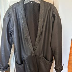 Genuine Black Leather Women’s Jacket Coat 