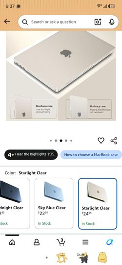 BlueSwan MacBook air 15 inch clear matte case