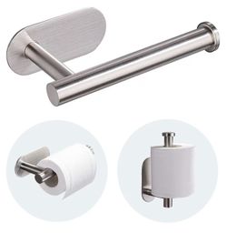 Toilet Paper Holder Wall Mount for Bathroom,Stainless Steel Command Strip Toilet Paper Roll Holder Stick On Wall,No Drilling