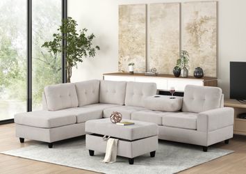 New sectional + ottoman